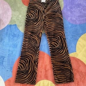 Cache Zebra Print Pants - Brown and Black